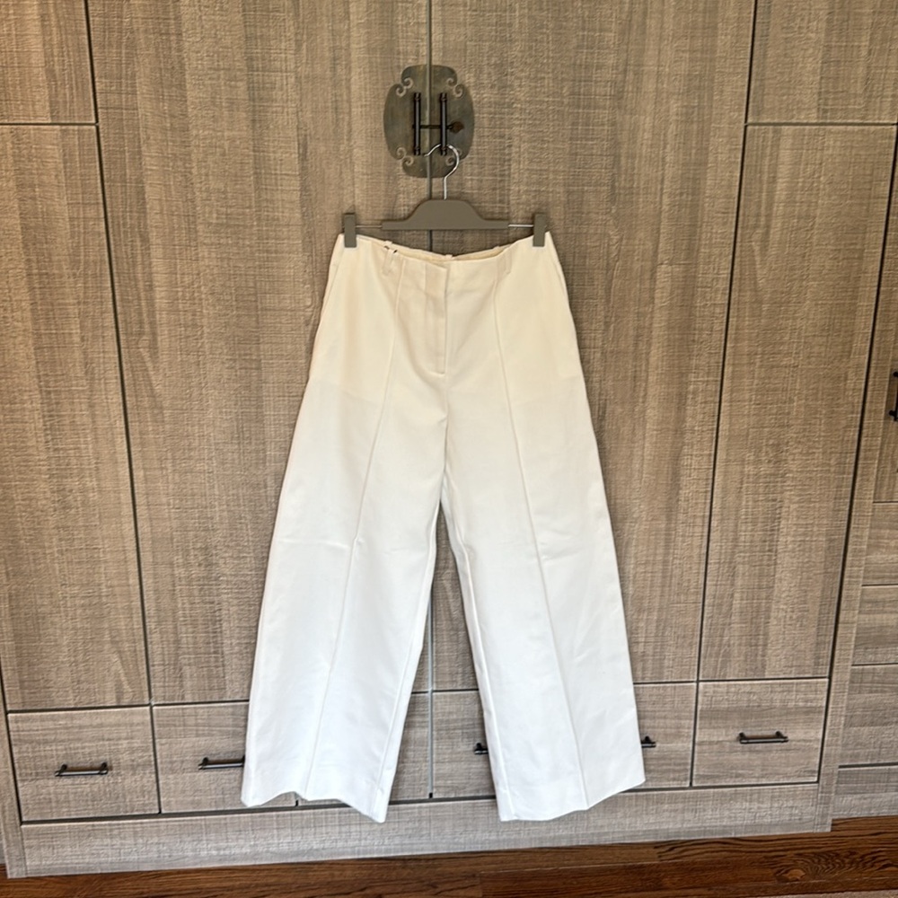 Zara Cream‎ Wide-Leg Trousers - Picture 7 of 14